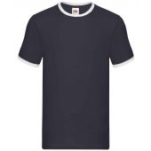 Fruit of the Loom Contrast Ringer T-Shirt - Navy/White Size 3XL