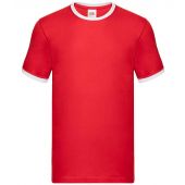 Fruit of the Loom Contrast Ringer T-Shirt - Red/White Size 3XL
