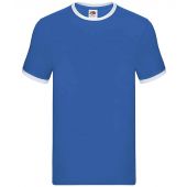 Fruit of the Loom Contrast Ringer T-Shirt - Royal Blue/White Size 3XL