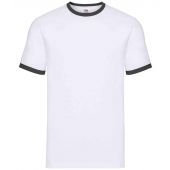 Fruit of the Loom Contrast Ringer T-Shirt - White/Black Size 3XL