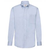 Fruit of the Loom Long Sleeve Oxford Shirt - Oxford Blue Size 3XL