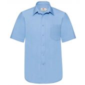 Fruit of the Loom Short Sleeve Poplin Shirt - Mid Blue Size 3XL