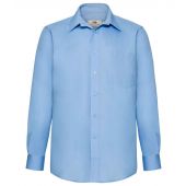 Fruit of the Loom Long Sleeve Poplin Shirt - Mid Blue Size 3XL