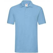 Fruit of the Loom Premium Cotton Piqué Polo Shirt - Sky Blue Size 3XL