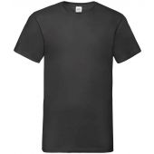 Fruit of the Loom V Neck Value T-Shirt - Black Size S
