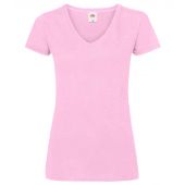 Fruit of the Loom Lady Fit Value V Neck T-Shirt - Light Pink Size XXL
