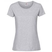 Fruit of the Loom Ladies Ringspun Premium T-Shirt - Heather Grey Size XXL