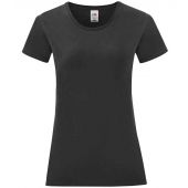 Fruit of the Loom Ladies Iconic 150 T-Shirt - Black Size XXL