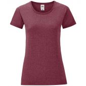 Fruit of the Loom Ladies Iconic 150 T-Shirt - Heather Burgundy Size XS
