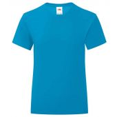 Fruit of the Loom Girls Iconic 150 T-Shirt - Azure Size 14-15