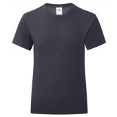 Fruit of the Loom Girls Iconic 150 T-Shirt - Deep Navy Size 14-15