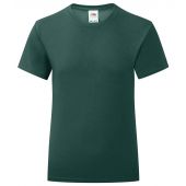 Fruit of the Loom Girls Iconic 150 T-Shirt - Forest Green Size 14-15