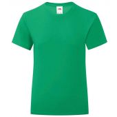 Fruit of the Loom Girls Iconic 150 T-Shirt - Kelly Green Size 14-15