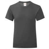 Fruit of the Loom Girls Iconic 150 T-Shirt - Light Graphite Size 14-15