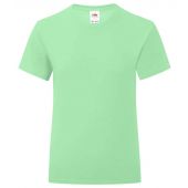 Fruit of the Loom Girls Iconic 150 T-Shirt - Neo Mint Size 3-4