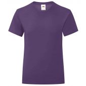 Fruit of the Loom Girls Iconic 150 T-Shirt - Purple Size 14-15