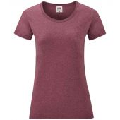 Fruit of the Loom Lady Fit Value T-Shirt - Heather Burgundy Size XS