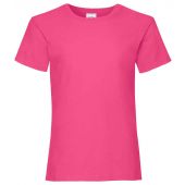 Fruit of the Loom Girls Value T-Shirt - Fuchsia Size 14-15