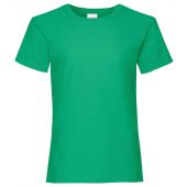 Fruit of the Loom Girls Value T-Shirt - Kelly Green Size 14-15