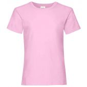Fruit of the Loom Girls Value T-Shirt - Light Pink Size 14-15
