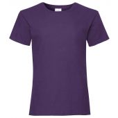 Fruit of the Loom Girls Value T-Shirt - Purple Size 14-15