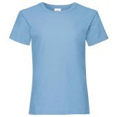 Fruit of the Loom Girls Value T-Shirt - Sky Blue Size 14-15