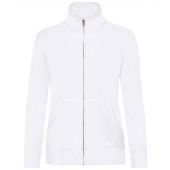 Fruit of the Loom Premium Lady Fit Sweat Jacket - White Size XXL