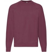 Fruit of the Loom Classic Raglan Sweatshirt - Burgundy Size XXL