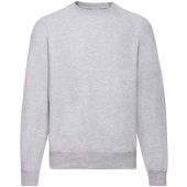 Fruit of the Loom Classic Raglan Sweatshirt - Heather Grey Size 4XL