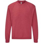 Fruit of the Loom Classic Raglan Sweatshirt - Heather Red Size XXL