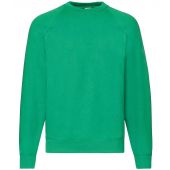 Fruit of the Loom Classic Raglan Sweatshirt - Kelly Green Size XXL