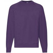 Fruit of the Loom Classic Raglan Sweatshirt - Purple Size XXL