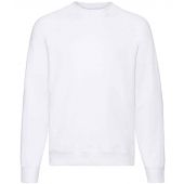 Fruit of the Loom Classic Raglan Sweatshirt - White Size 3XL