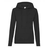 Fruit of the Loom Classic Lady Fit Hooded Sweatshirt - Black Size XXL