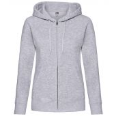 Fruit of the Loom Premium Lady Fit Zip Hooded Jacket - Heather Grey Size XXL