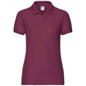 Fruit of the Loom Lady Fit Piqué Polo Shirt - Burgundy Size XXL