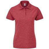 Fruit of the Loom Lady Fit Piqué Polo Shirt - Heather Red Size XXL