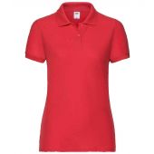 Fruit of the Loom Lady Fit Piqué Polo Shirt - Red Size XXL