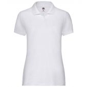 Fruit of the Loom Lady Fit Piqué Polo Shirt - White Size XXL