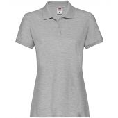 Fruit of the Loom Lady-Fit Premium Cotton Piqué Polo Shirt - Athletic Heather Size XXL
