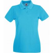 Fruit of the Loom Lady-Fit Premium Cotton Piqué Polo Shirt - Azure Size XXL