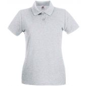 Fruit of the Loom Lady-Fit Premium Cotton Piqué Polo Shirt - Heather Grey Size XXL
