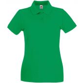 Fruit of the Loom Lady-Fit Premium Cotton Piqué Polo Shirt - Kelly Green Size XXL