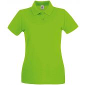Fruit of the Loom Lady-Fit Premium Cotton Piqué Polo Shirt - Lime Green Size XXL