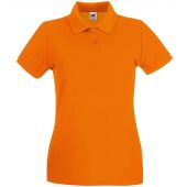 Fruit of the Loom Lady-Fit Premium Cotton Piqué Polo Shirt - Orange Size XXL