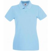 Fruit of the Loom Lady-Fit Premium Cotton Piqué Polo Shirt - Sky Blue Size XS