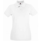 Fruit of the Loom Lady-Fit Premium Cotton Piqué Polo Shirt - White Size XXL