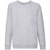 Fruit of the Loom Kids Classic Raglan Sweatshirt - Heather Grey Size 14-15