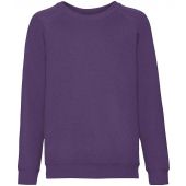 Fruit of the Loom Kids Classic Raglan Sweatshirt - Purple Size 14-15