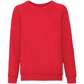 Fruit of the Loom Kids Classic Raglan Sweatshirt - Red Size 14-15